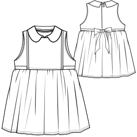 Patron ropa, Fashion sewing pattern, molde confeccion, patronesymoldes.com Vestido Poplin 0020 BEBES Vestidos